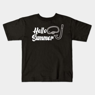 summer time vocation gifts design   hello summer for travel beach and surfing Kids T-Shirt